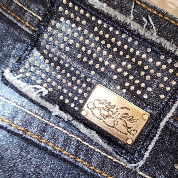ONE 5 ONE EUC WOMEN'S SIZE 16 ORNATE DENIM BLUE JEANS - Picture 10 of 12
